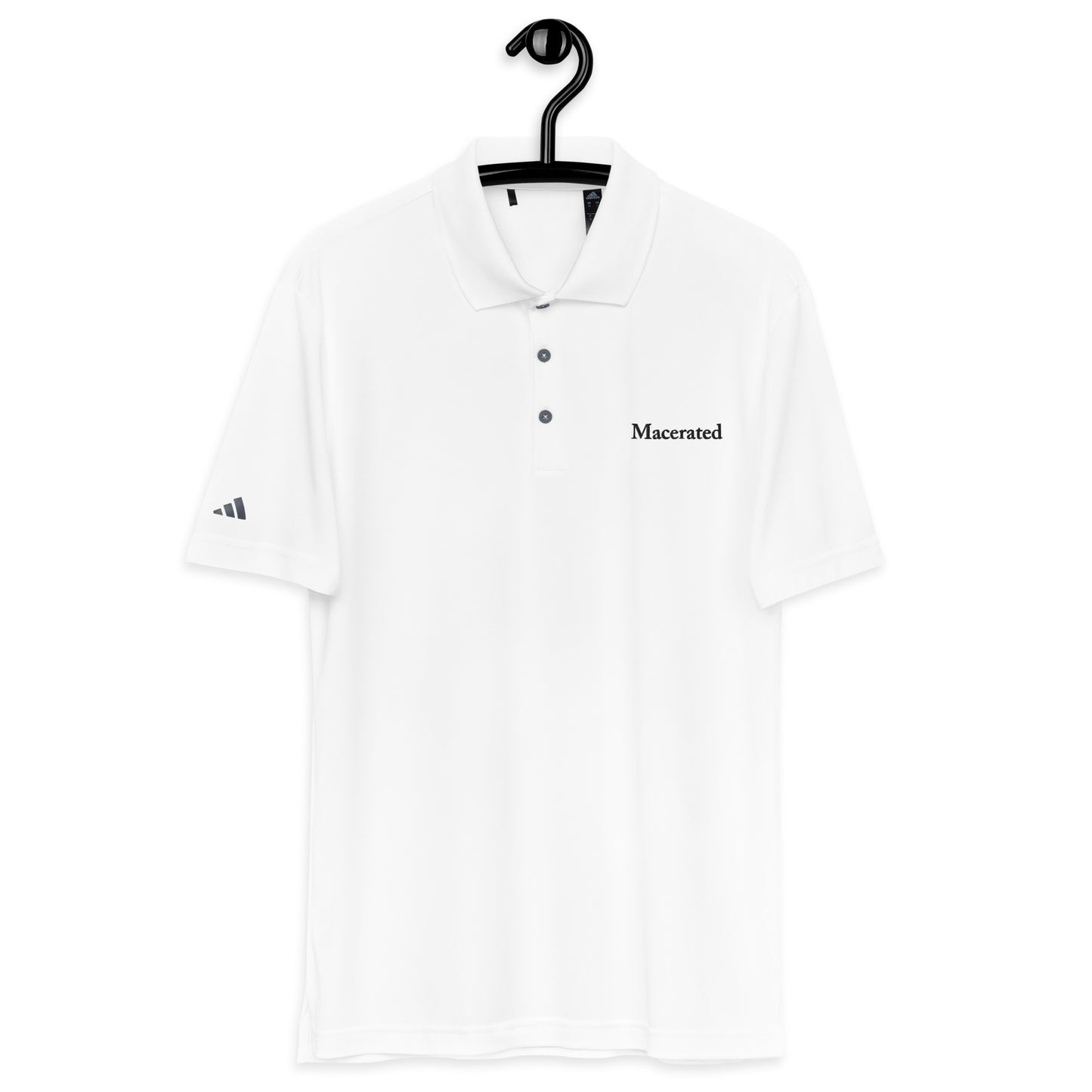 Macerated Embroidered Adidas performance polo shirt