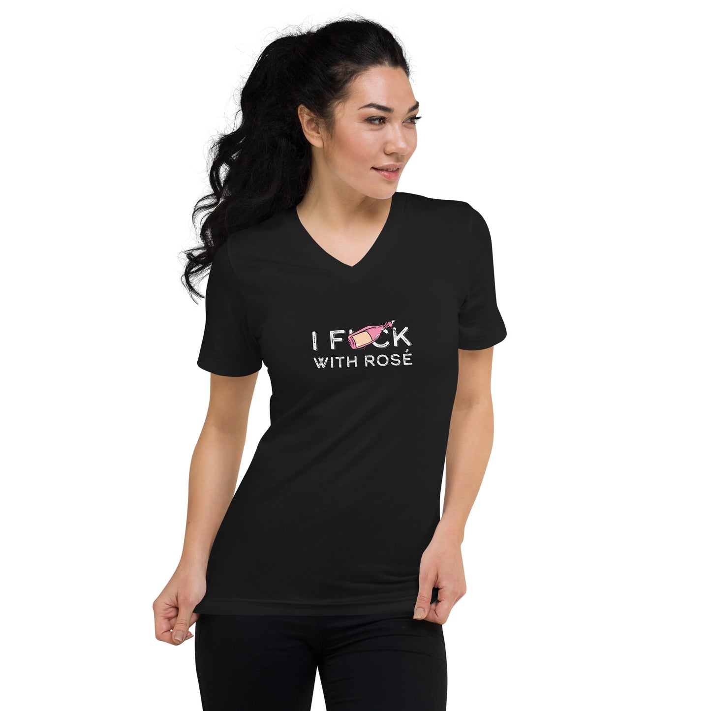 I fuck with Rose Unisex Short Sleeve V-Neck T-Shirt